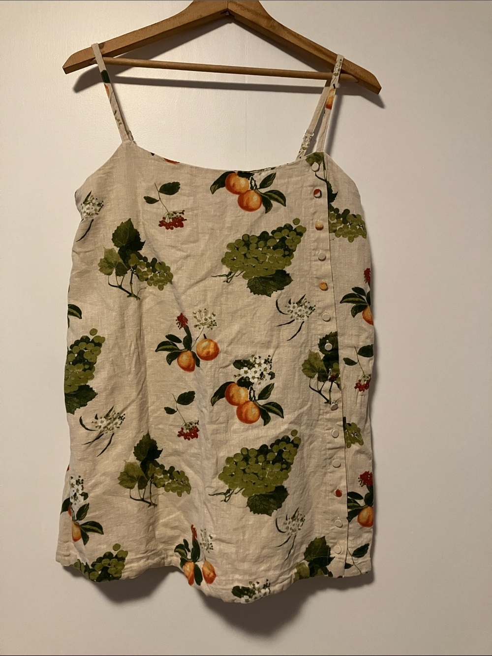 Abercrombie & Fitch Cream Fruits Print Linen And Cotton Romper MP